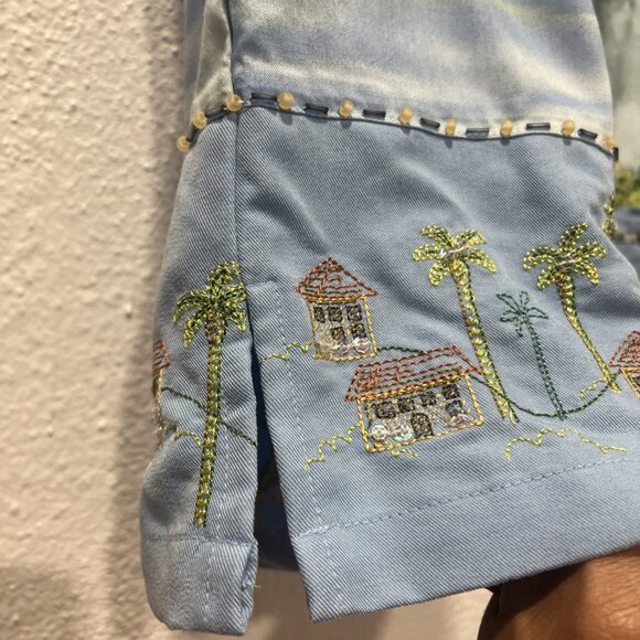 Weekend‎ Clothes Line Hawaiian Shirt L Princess Cruise 2pc Pants XL Beads - Picture 14 of 16